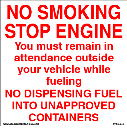 CVD18-025 - 6.0"W X 6.0"H - NO SMOKING... Decal