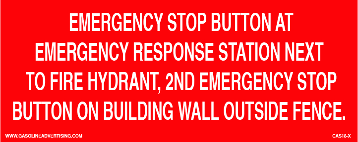 CVD18-033 - 10.0"W X 4.0"H - EMERGENCY STOP BUTTON... Decal