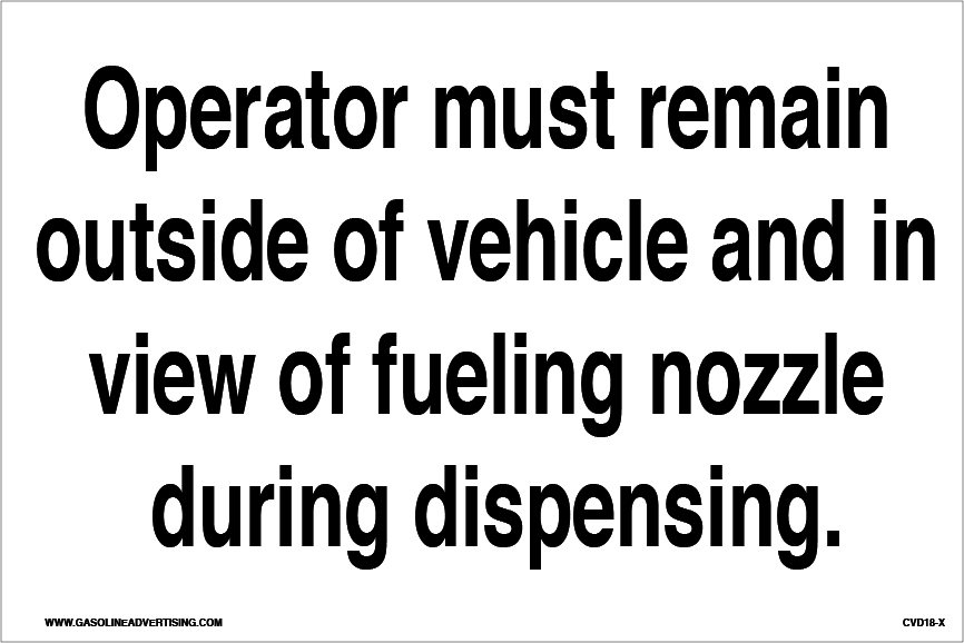 CVD18-298 - 12.0"W X 8.0"H - OPERATOR MUST REMAIN... Decal