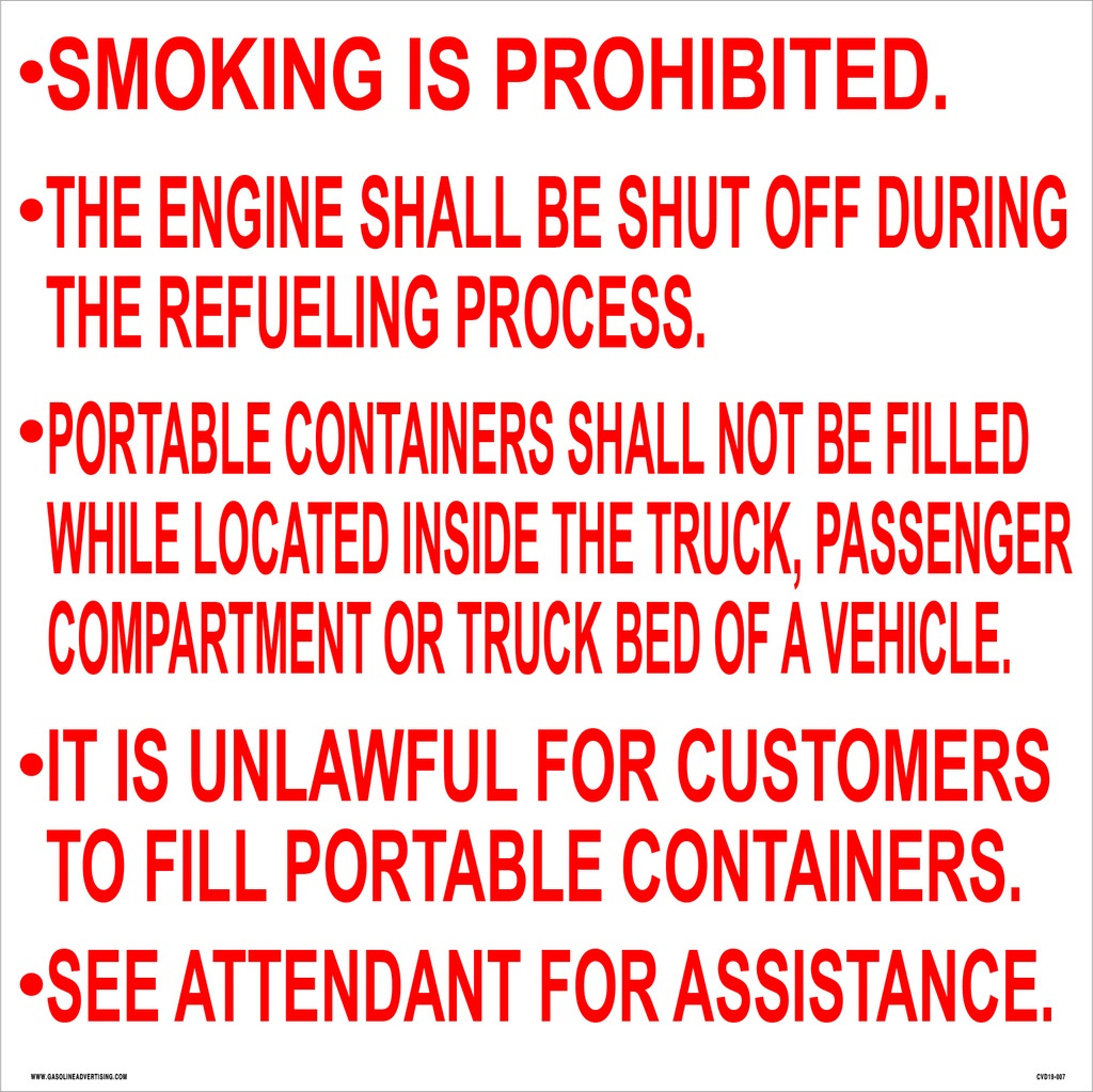 CVD19-007 - 24.0"W X 24.0"H - SMOKING IS PROHIBITED... Decal