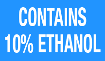 CVD19-039 - 3.0"W X 1.75"H - CONTAINS 10% ETHANOL Decal