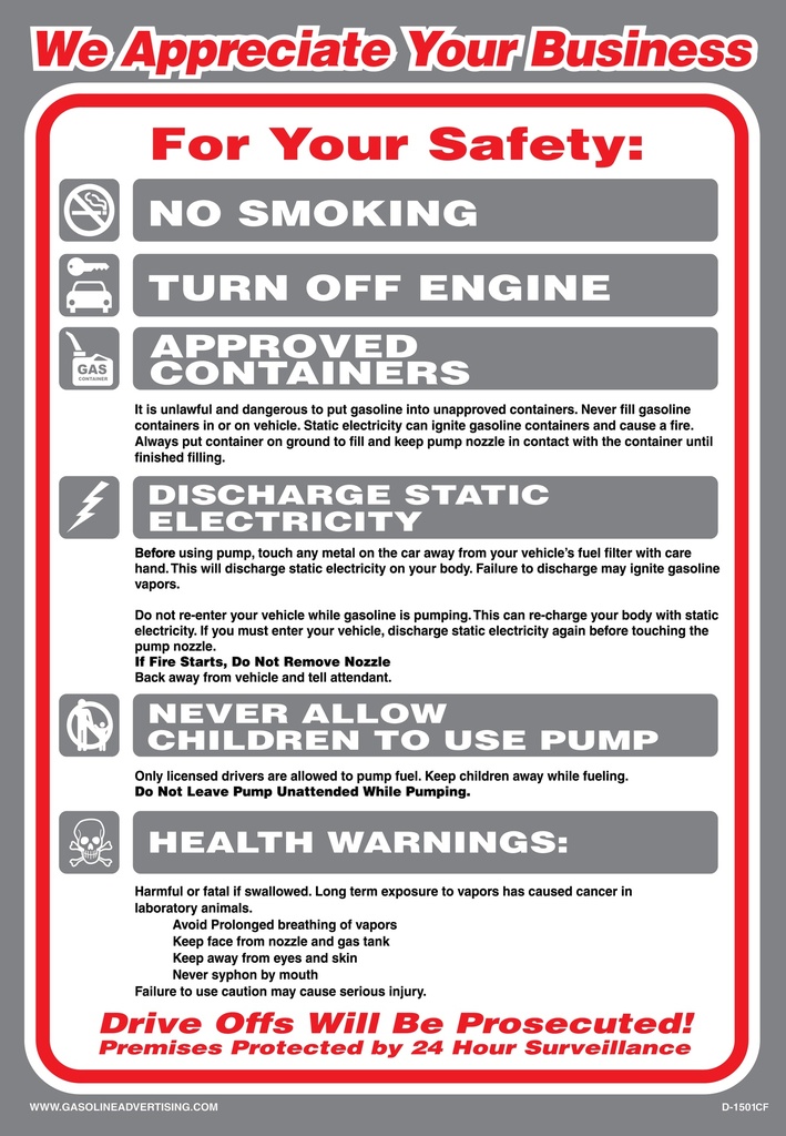 D-1501CF - FUELING INSTRUCTION DECAL