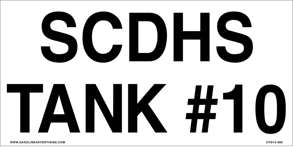 CVD15-096 - 12.0"W X 6.0"H - SCDHS TANK #10 Decal