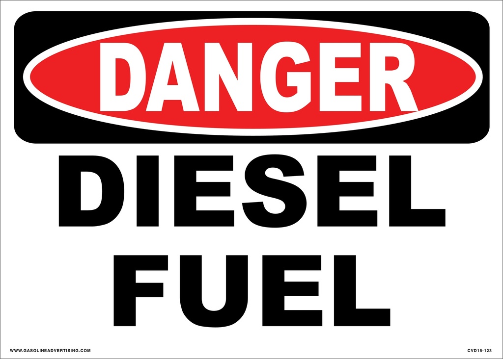 CVD15-123 - 14"W X 10"H - DANGER DIESEL FUEL Decal