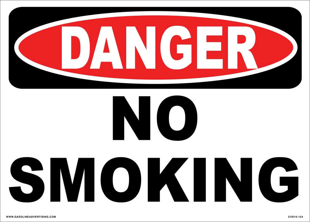 CVD15-124 - 14"W X 10"H - DANGER NO SMOKING Decal