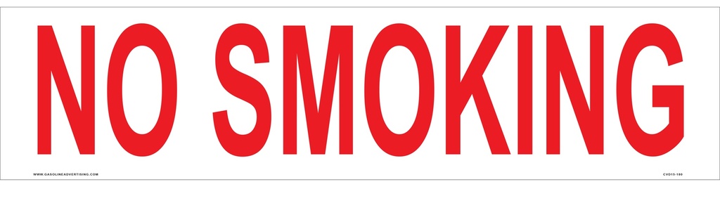 CVD15-180 - 24.0"W X 6.0"H - NO SMOKING Decal