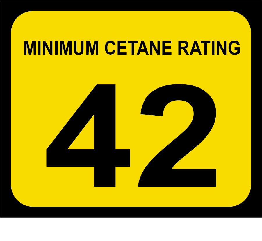 D-20-42 Octane & Cetane Rating Decal - MINIMUM CETANE...
