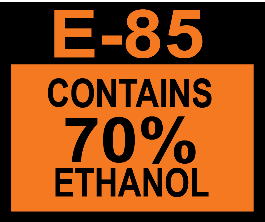 D-20-E85-70 Octane & Cetane Rating Decal - E85 70%...