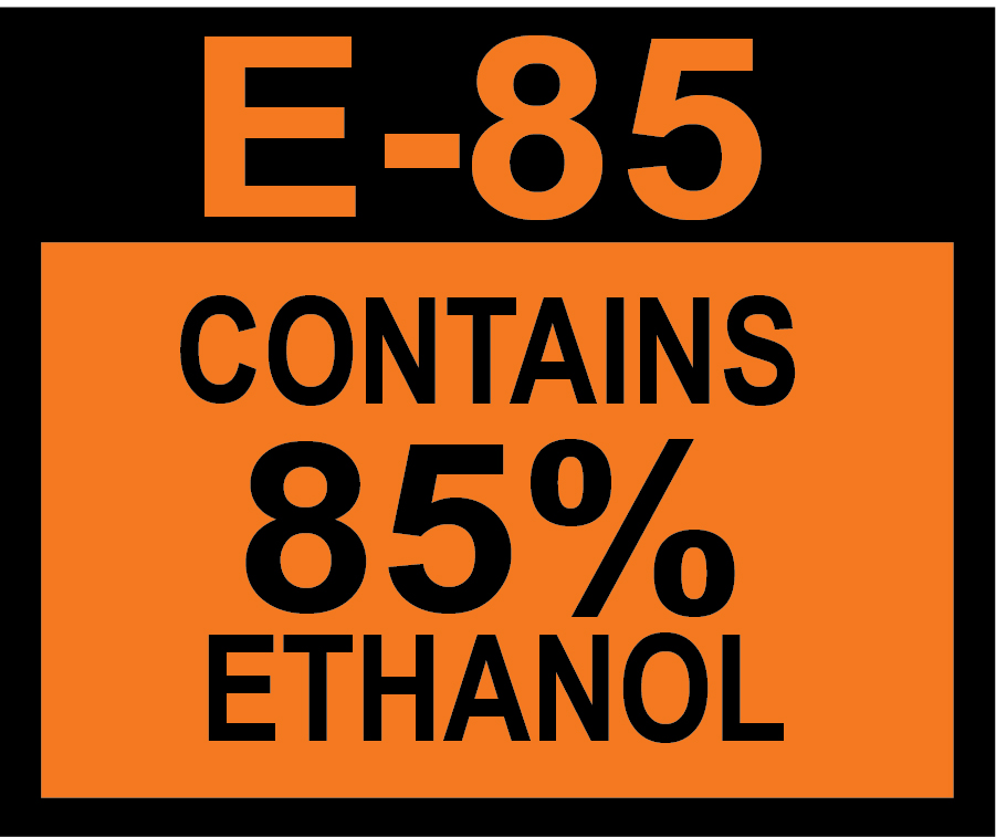 D-20-E85-85 Octane & Cetane Rating Decal - E85 85%...