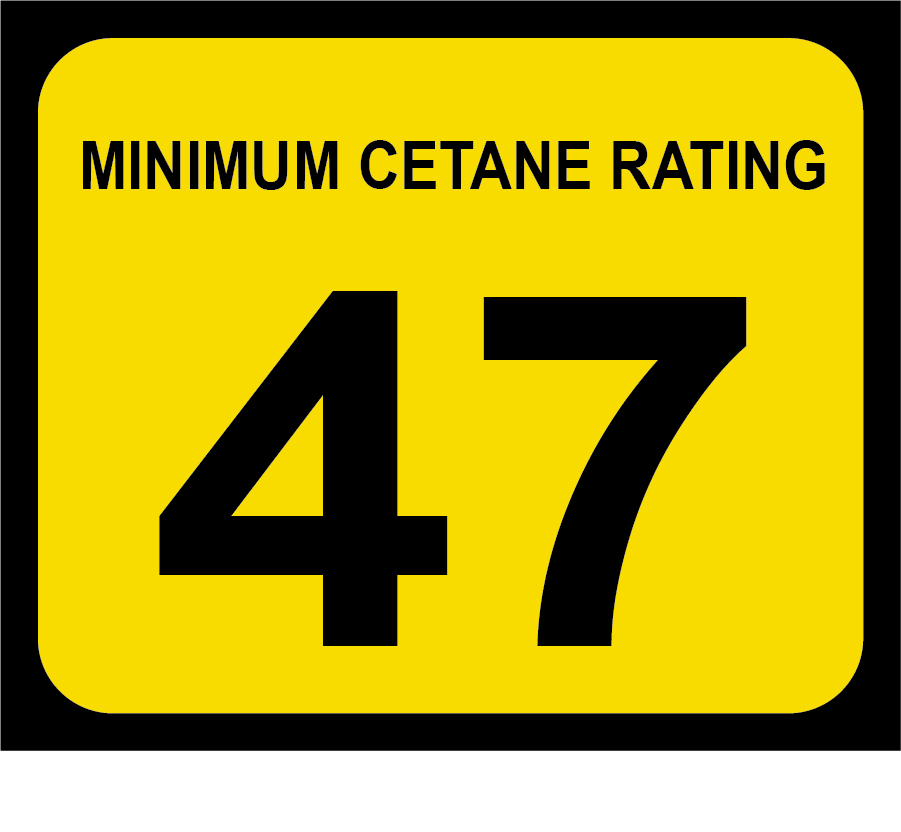 D-20-47 Octane & Cetane Rating Decal - MINIMUM CETANE...
