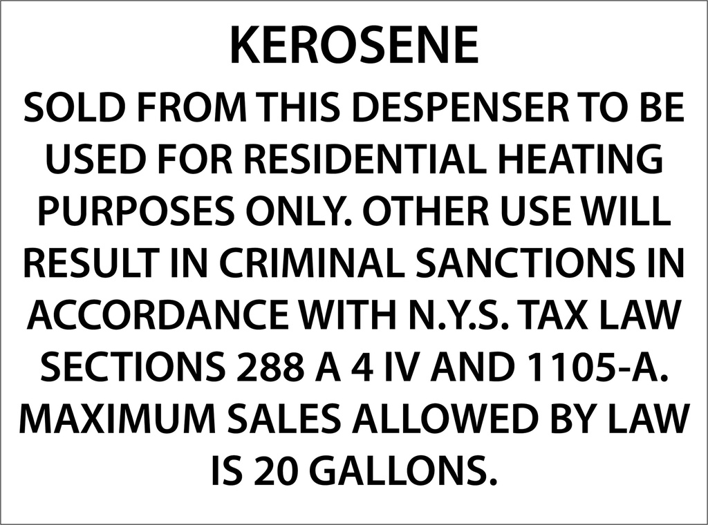 CVD21-001 - 7.75"W X 5.75"H - KEROSENE... Decal