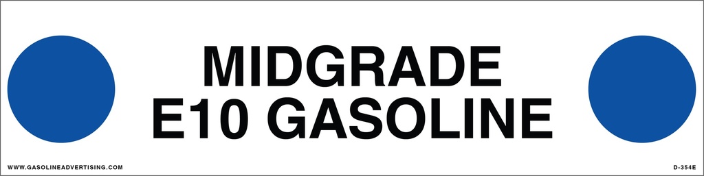 D-354E API COLOR CODED DECAL - MIDGRADE E10 GASOLINE