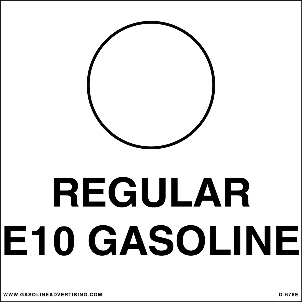 D-678E API Color Coded Decal - REGULAR E1O GASOLINE