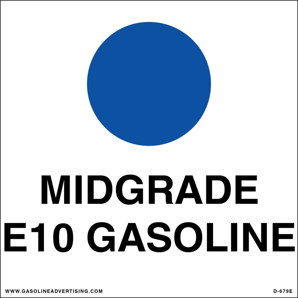D-679E API Color Coded Decal - MIDGRADE E1O GASOLINE