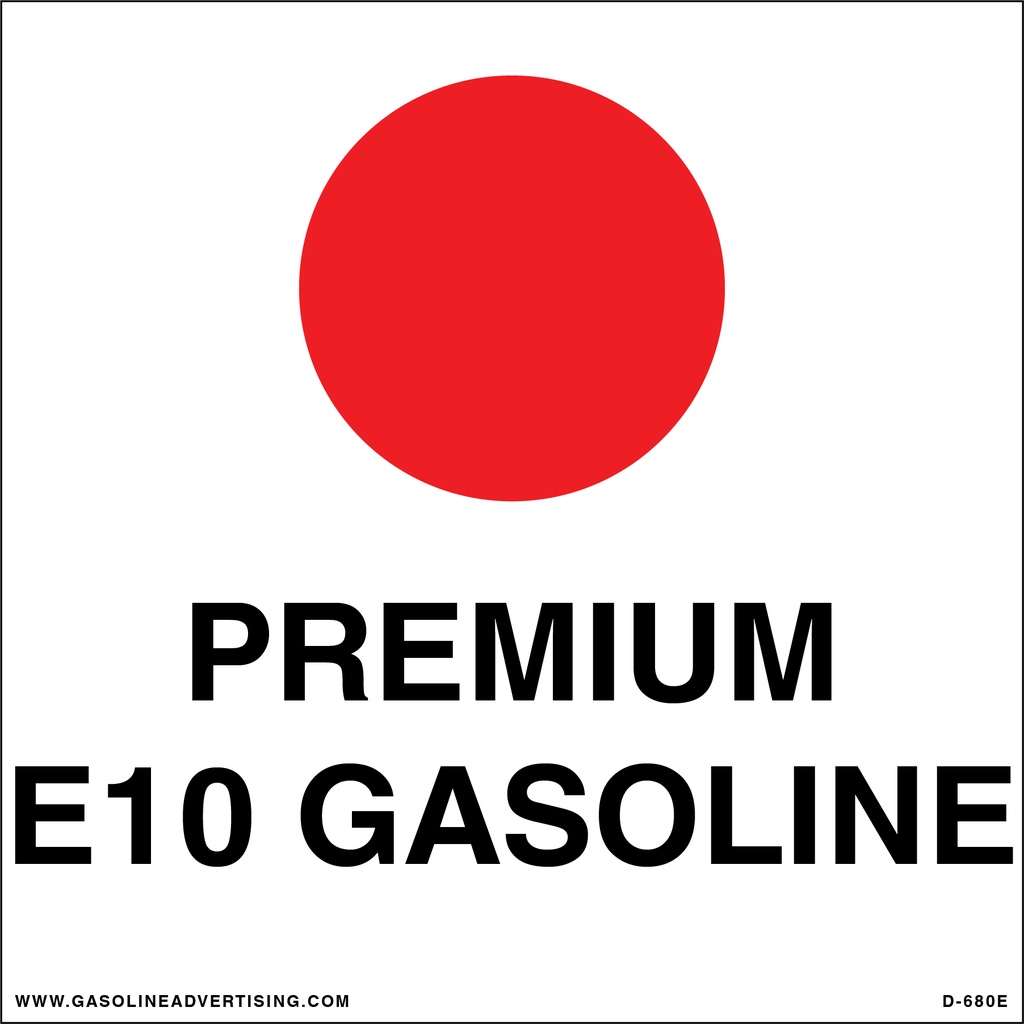 D-680E API Color Coded Decal - PREMIUM E1O GASOLINE