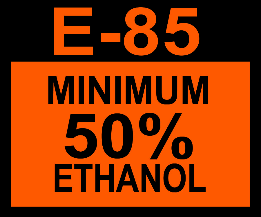 D-20-E85-50 Octane & Cetane Rating Decal - E85 50%...