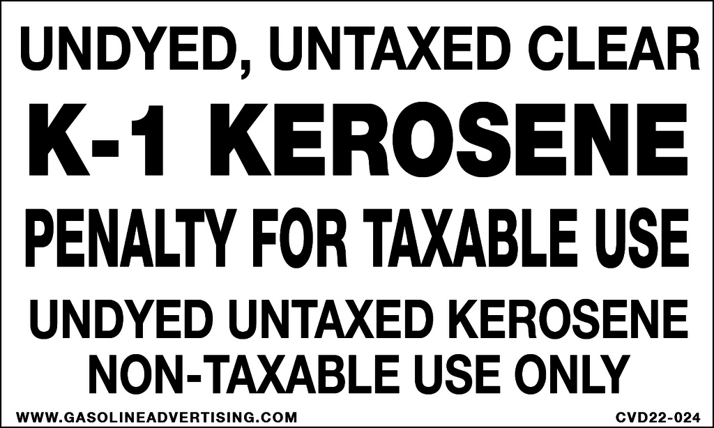 CVD22-024 - 5"W X 3"H - Undyed Kerosene Decal