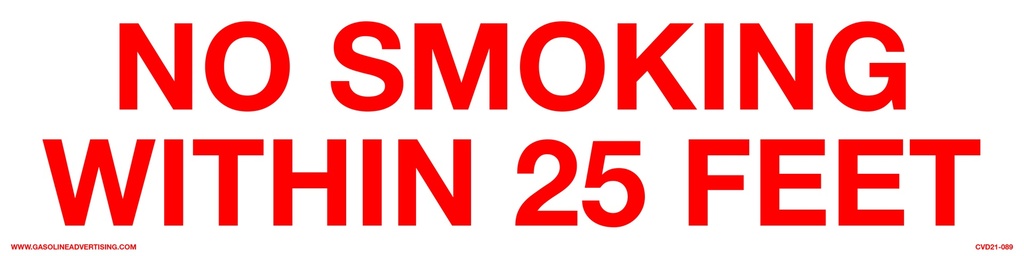 CVD21-089 - 12.0"W X 3.0"H - NO SMOKING DECAL