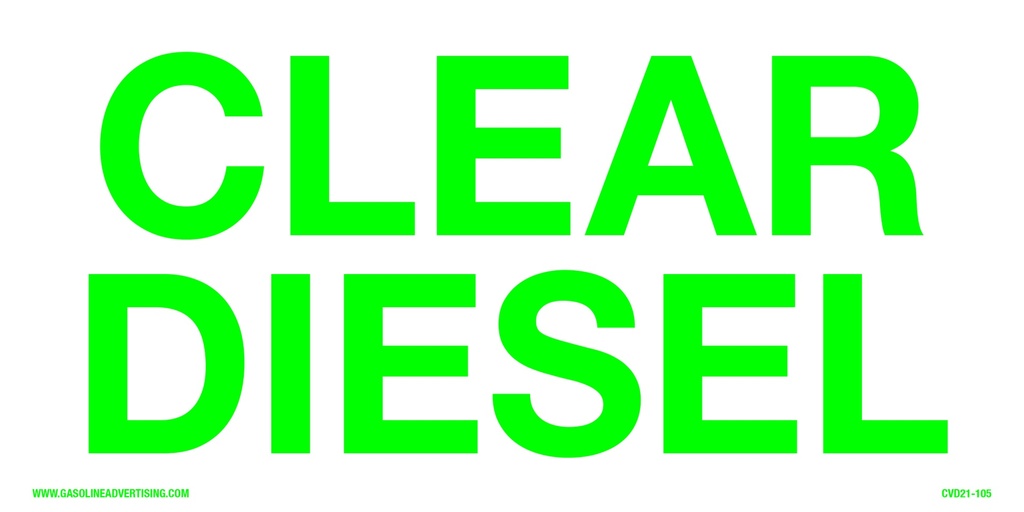 CVD21-105 - 10"W X 5"H - CLEAR DIESEL Decal