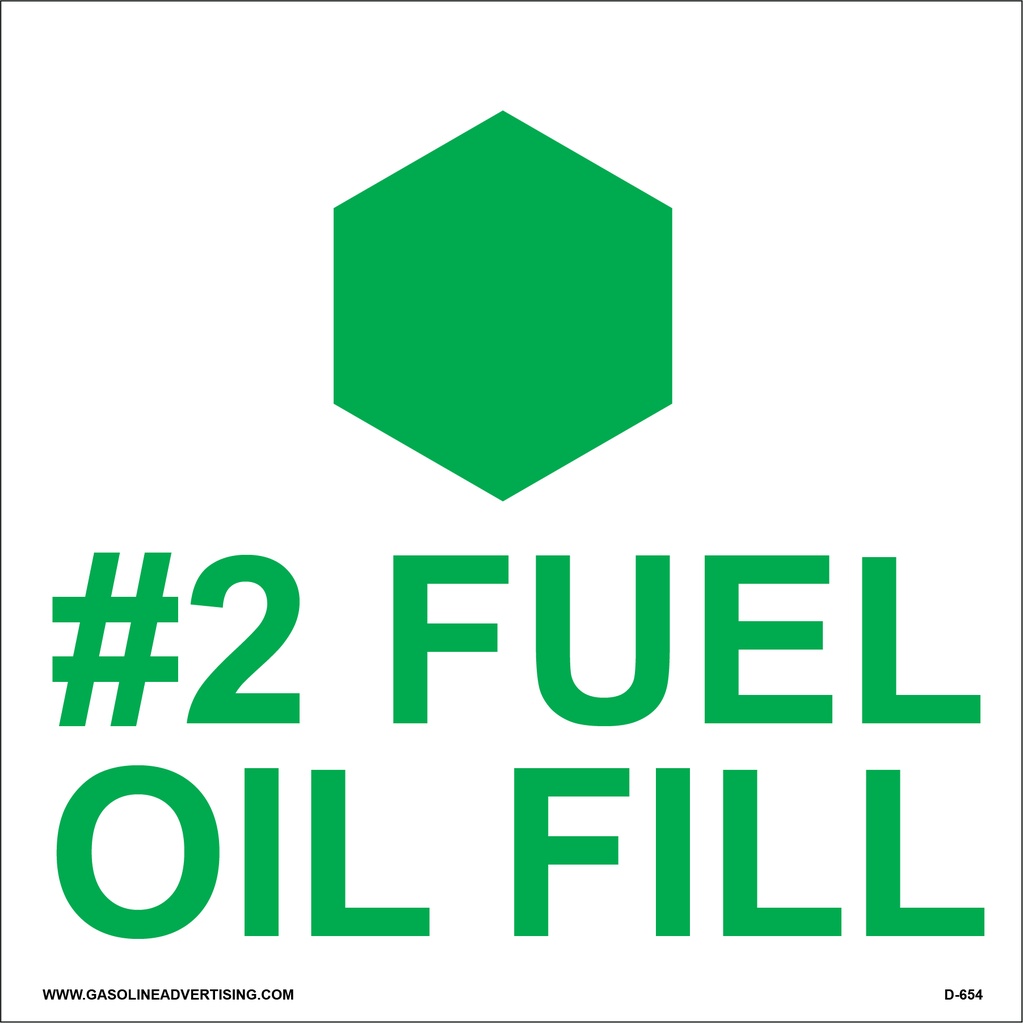 D-654 API Color Coded Decal - #2 FUEL OIL FILL