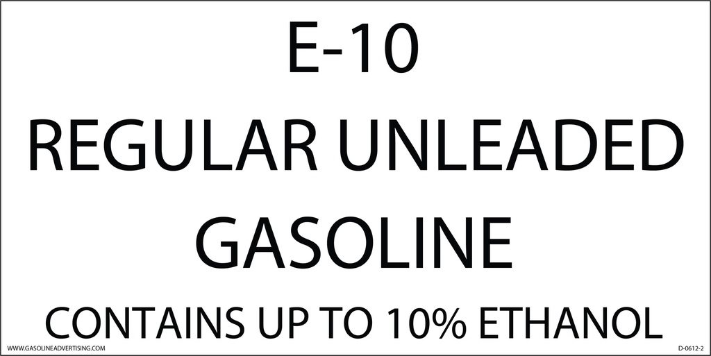 D-0612-2 - 12"W x 6"H - GASOLINE Decal