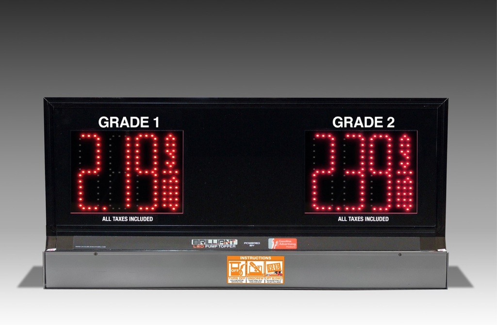 2 GRADES XL200 SERIES PUMP TOP FUEL PRICE SIGN WITH 4.75" LED DIGITS