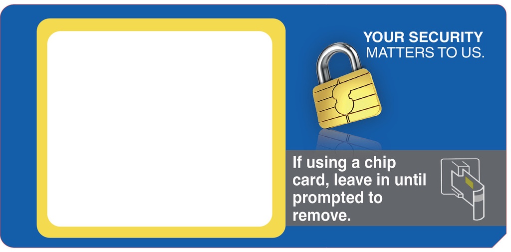 [DG10-EMV-BLU-CV] DG10-EMV-BLU-CV EMV CARD READER INSERT GRAPHIC (Ultimate V-Tex, Blue)