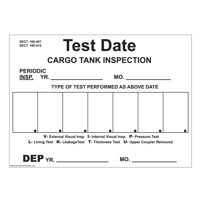 D-810 Truck & Tanker Decal - CARGO TANK...