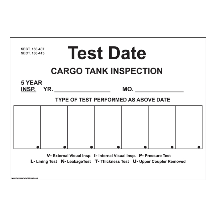 D-811 Truck & Tanker Decal - CARGO TANK...
