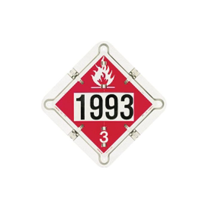 [DOT-103] DOT-103 Multi Flip Metal Placard - Flammable 1203, Combustible 1993, Flammable 1993, Blank