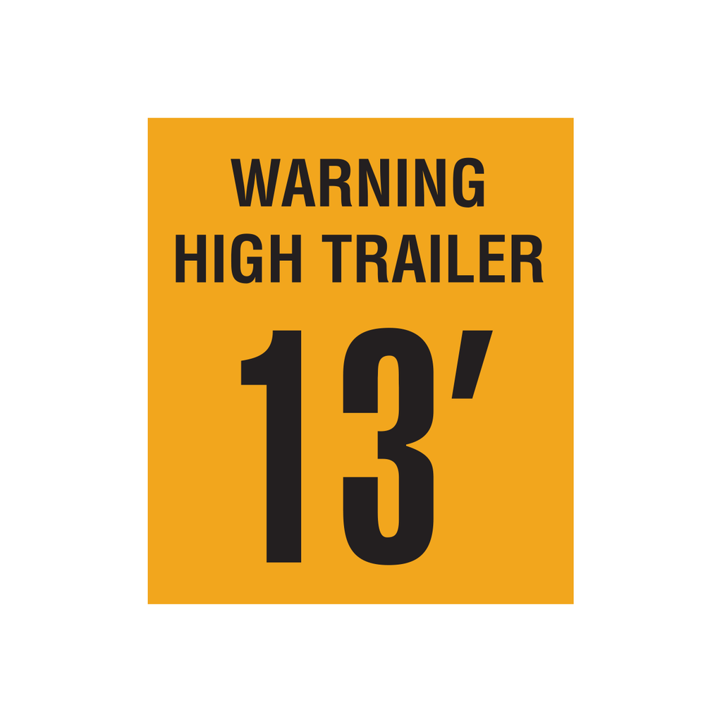 D-1250 "Warning High Trailer..." Inspection Decal