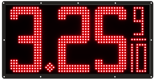 12" High DIP LED Fuel Price Sign. 30.75" x 16" x 0.75" Weatherproof Retrofit System Assembled Complete with Meanwell Power Supply