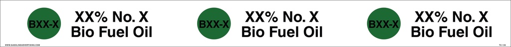 TC-136 - 38" x 3.5" - "XX% No. X Bio Fuel Oil"  API Plastic Tank Collar