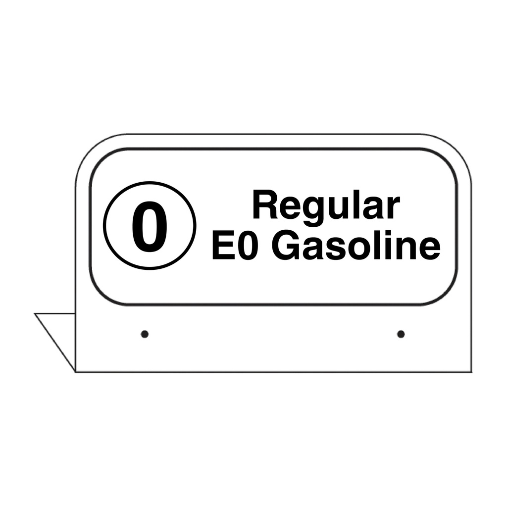 FPI-03 - 3.5" x 2.625" Fill Pipe ID Tag "Regular E0 Gasoline"