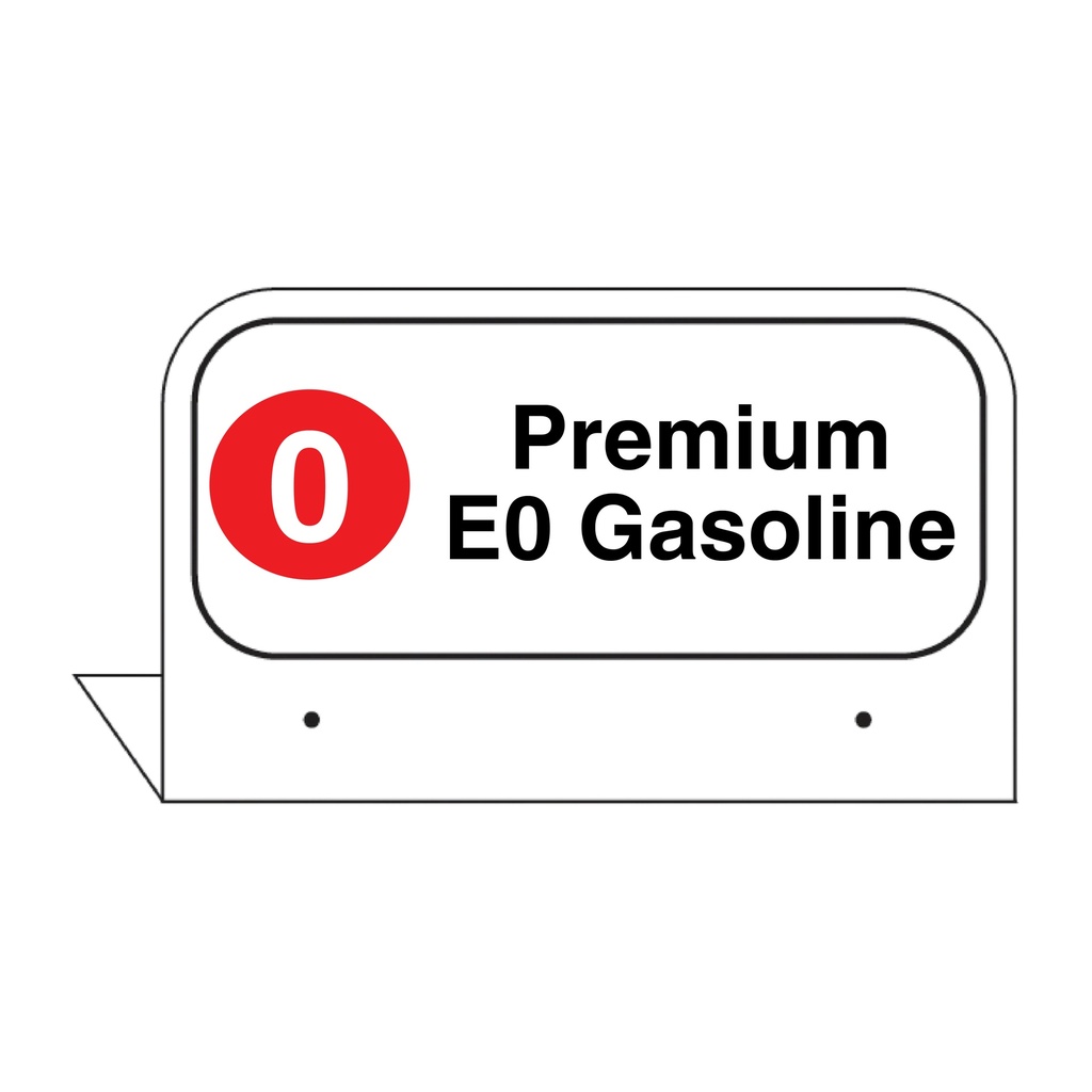 FPI-04 - 3.5" x 2.625" Fill Pipe ID Tag "Premium E0 Gasoline"