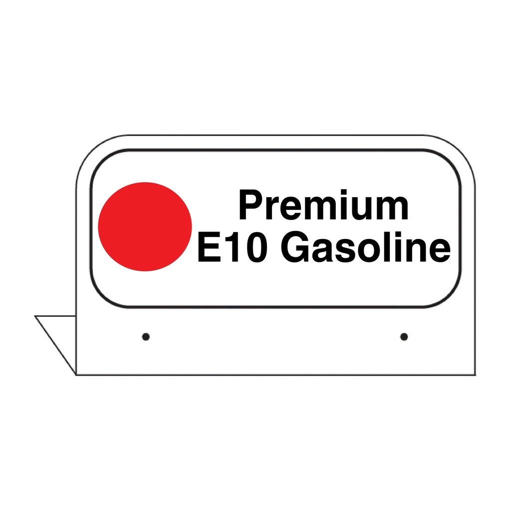 FPI-04E -  3.5" x 2.625" Fill Pipe ID Tag "Premium E10 Gasoline"