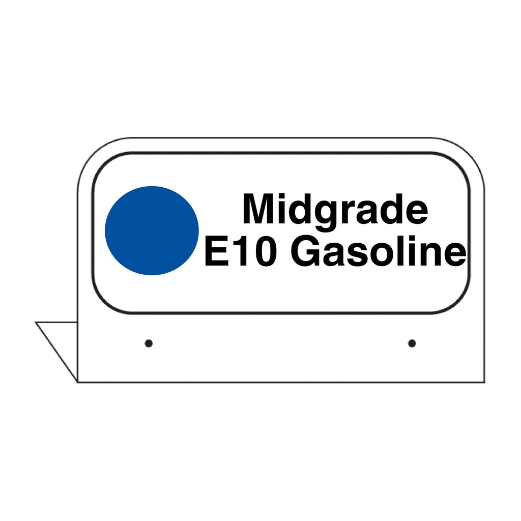 FPI-02E - 3.5" x 2.625" Fill Pipe ID Tag "Midgrade E10 Gasoline"