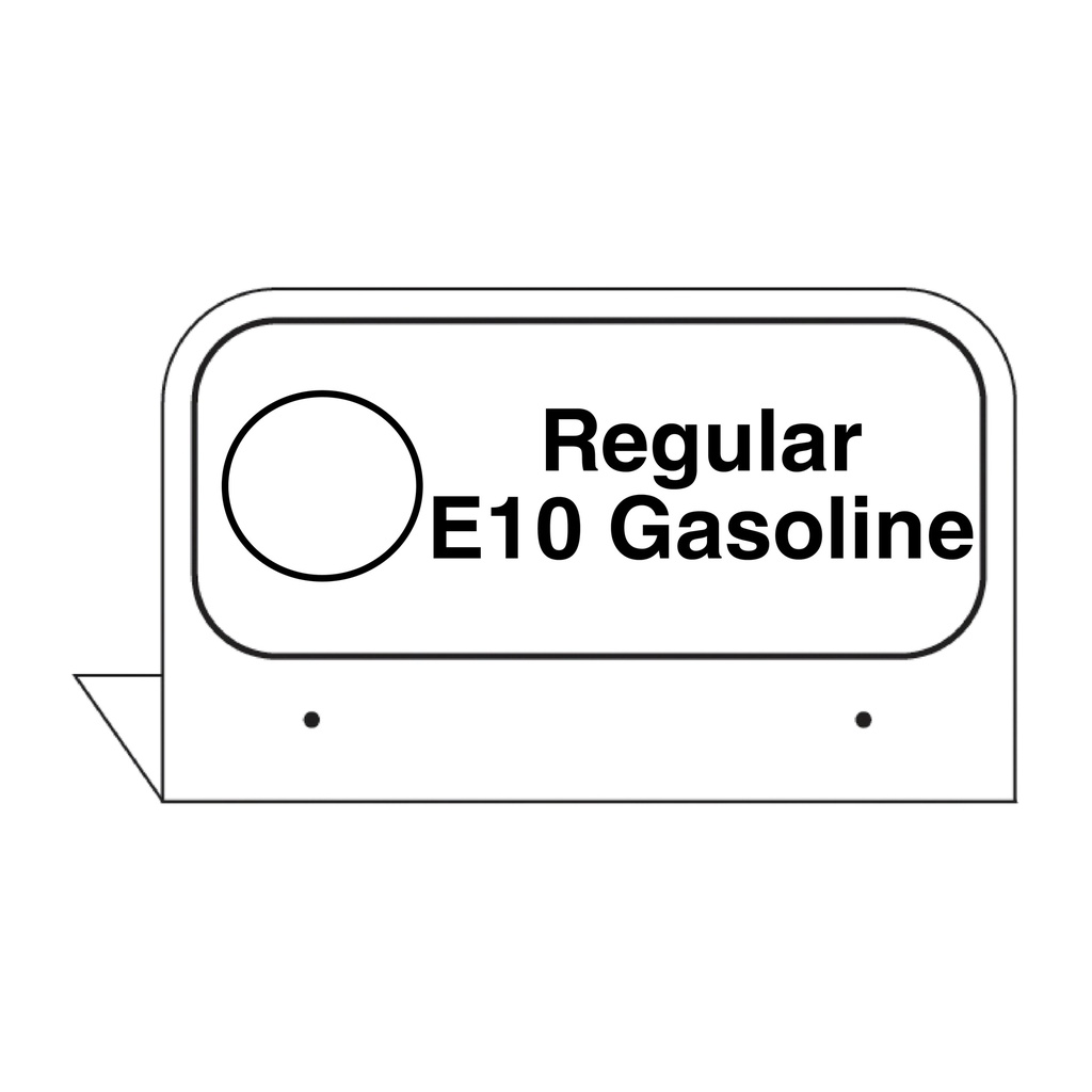 FPI-03E -  3.5" x 2.625" Fill Pipe ID Tag "Regular E10 Gasoline"