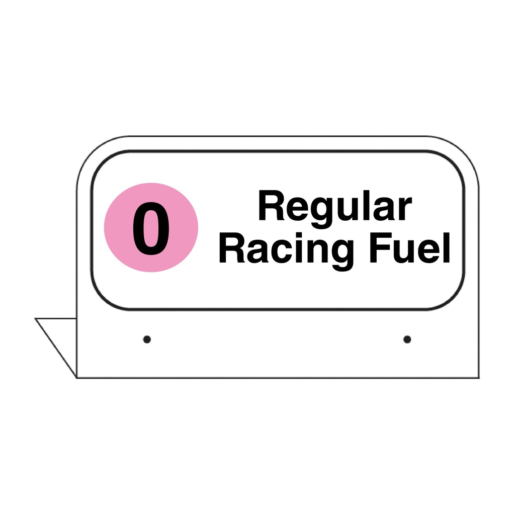 FPI-129 - 3.5" x 2.625" Fill Pipe ID Tag "Regular Racing Fuel"