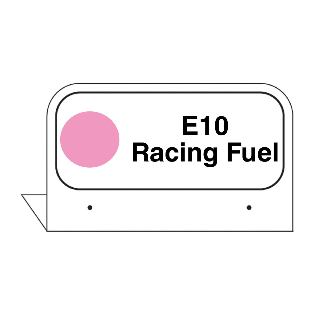 FPI-130 - 3.5" x 2.625" Fill Pipe ID Tag "E10 Racing Fuel"