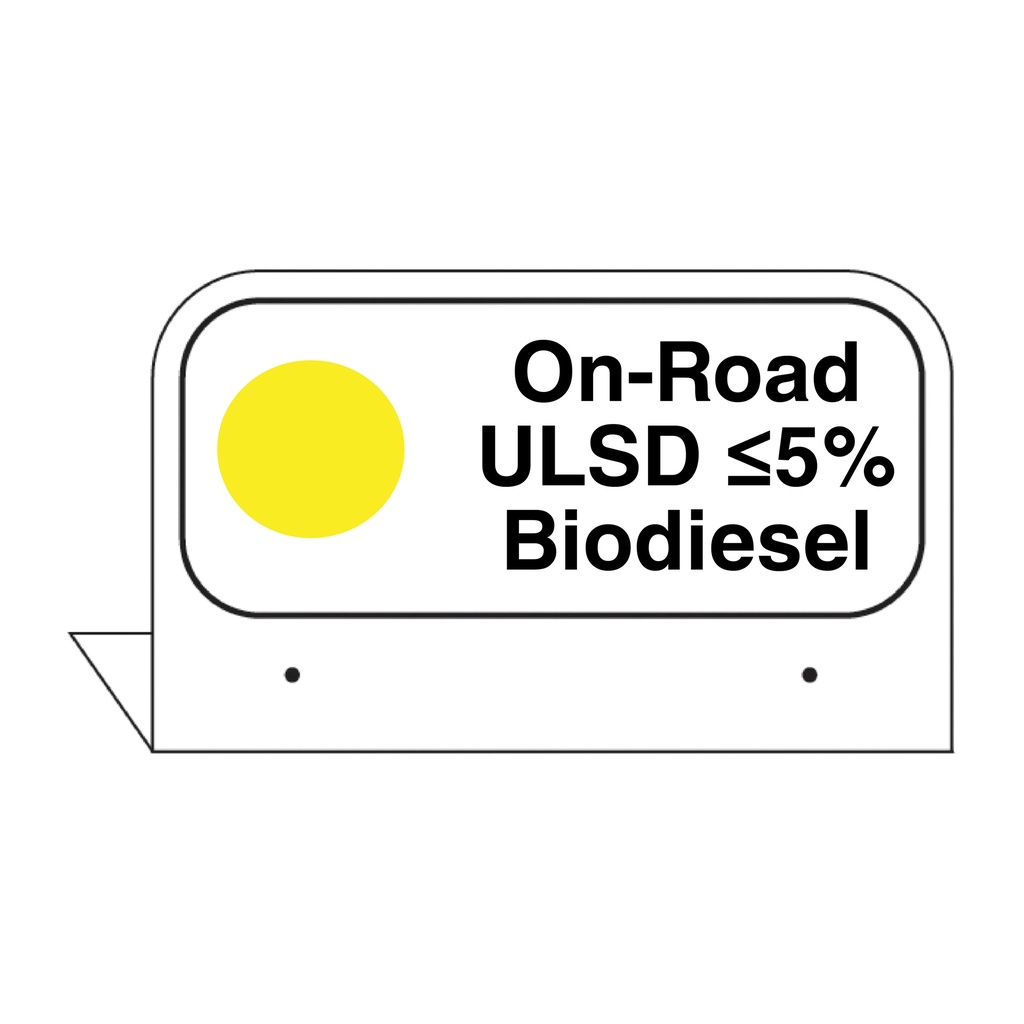 FPI-38 - 3.5" x 2.625" Fill Pipe ID Tag "On-Road ULSD ≤5% Bio Diesel"