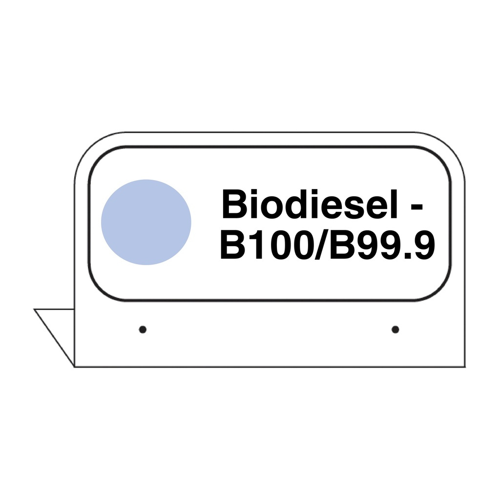 FPI-132 - 3.5" x 2.625" Fill Pipe ID Tag "Biodiesel - B100/B99.99"