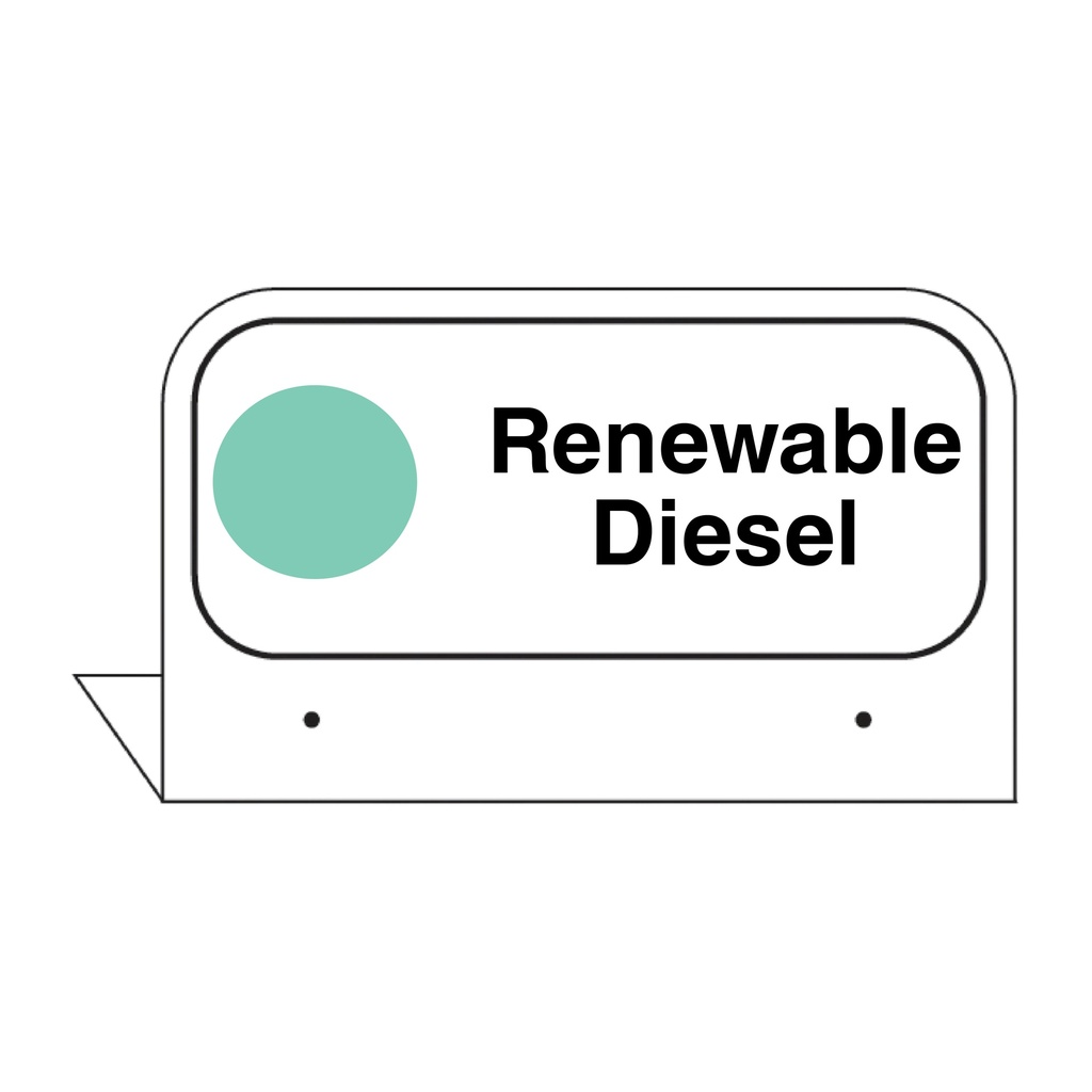 FPI-133 - 3.5" x 2.625" Fill Pipe ID Tag "Renewable Diesel"