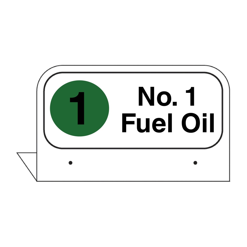 FPI-13 -  3.5" x 2.625" Fpi Pipe ID Tag "No. 1 Fuel Oil"