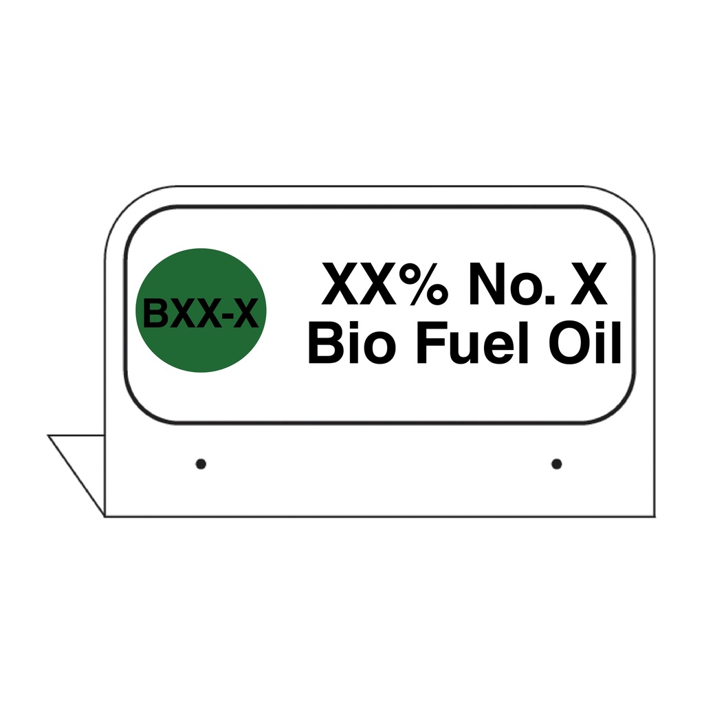 FPI-136 - 3.5" x 2.625" Fill Pipe ID Tag "XX% No. X Bio Fuel Oil"