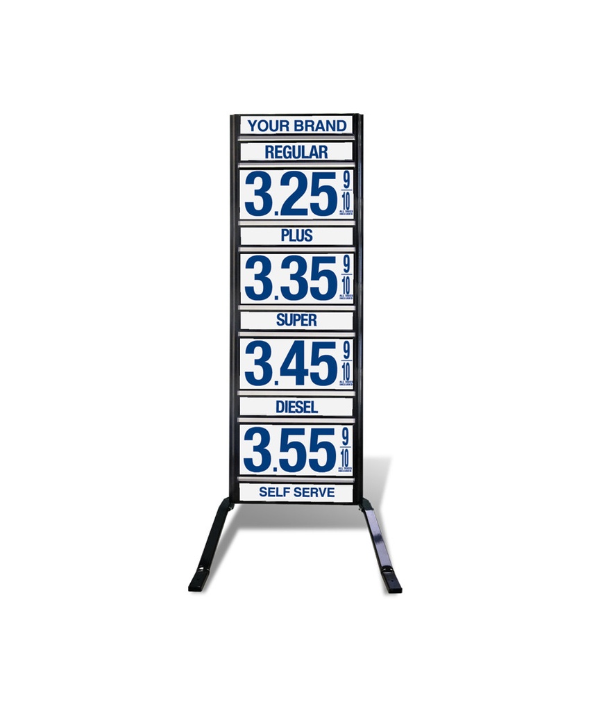 4 GRADES VXS410 SERIES FUEL PRICE SIGN WITH 12" FLIP DIGITS VERSA DISPLAY - FREESTANDING - CURB STAND - MONUMENT STYLE