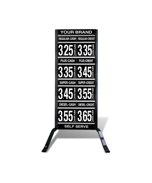 4 GRADES VXS420 SERIES CASH/CREDIT FUEL PRICE SIGN WITH 12" FLIP DIGITS VERSA DISPLAY - FREESTANDING - CURB STAND - MONUMENT STYLE