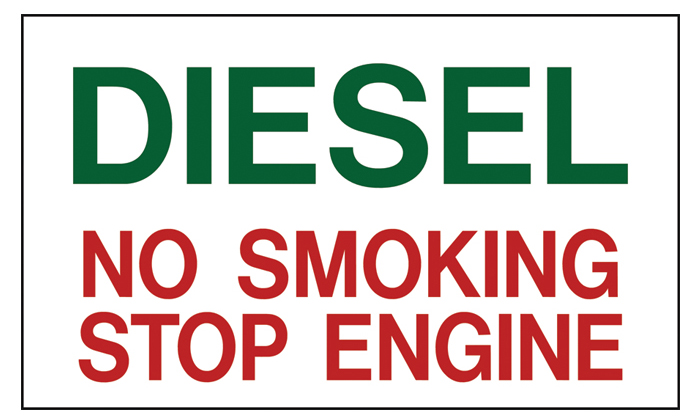 PTI-6 Pump Topper Inserts DIESEL NO SMOKING..