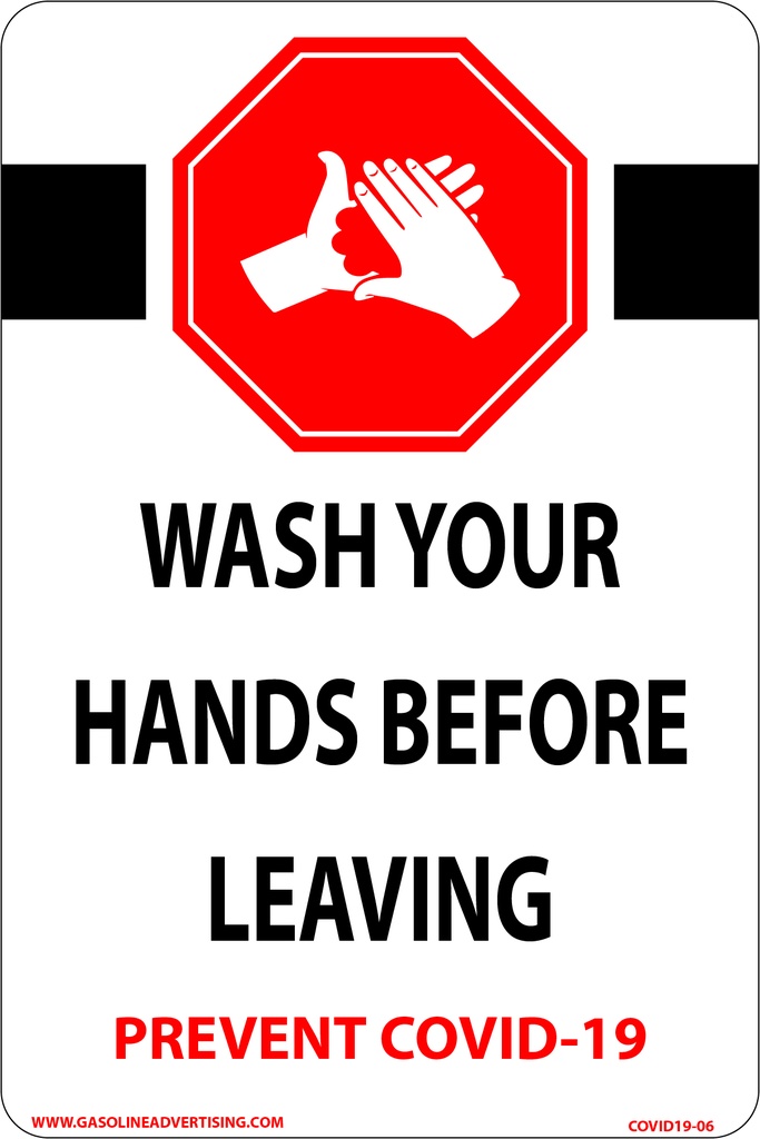 CORONAVIRUS (COVID-19) - Stop Wash Your Hands Decal 4" W x 6" H