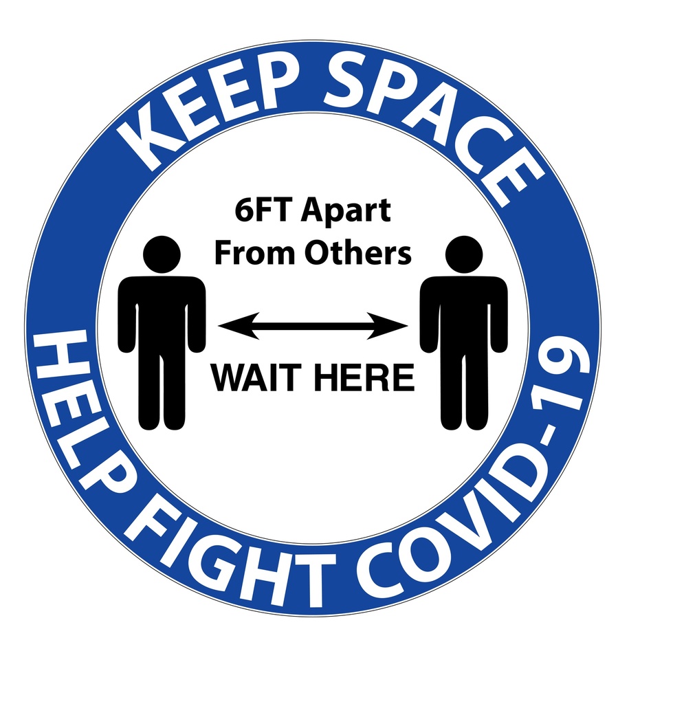 CORONAVIRUS (COVID-19) - Keep Space Floor Marker 7.5" Radius